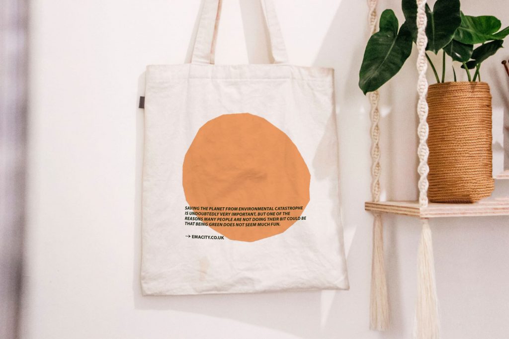 Draws on colours to embrace the environmental commitment, the vibrant identity for the little shop Emacity