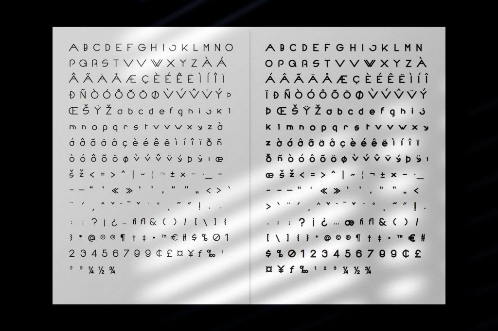 Thelema Typeface takes its inspiration from an esoteric and occult spiritual philosophy and religious movement developed by Aleister Crowley.